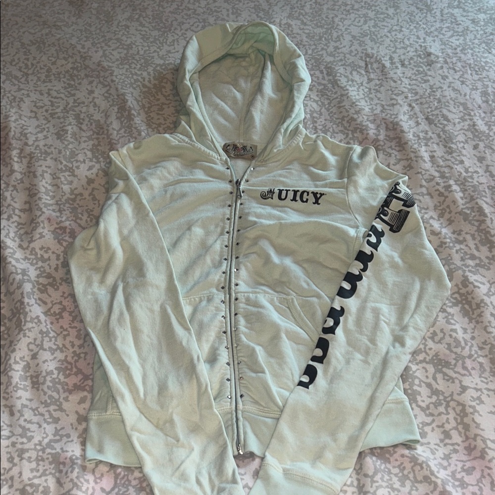 Juicy Couture Mint Green Zip-Up Hoodie